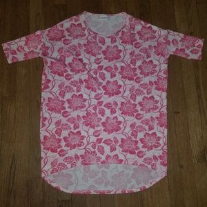 Lularoe Irma tunic pink flowers XXS